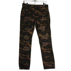 Arketype Distressed Camo Straight Leg Jeans Mens 34 x 30